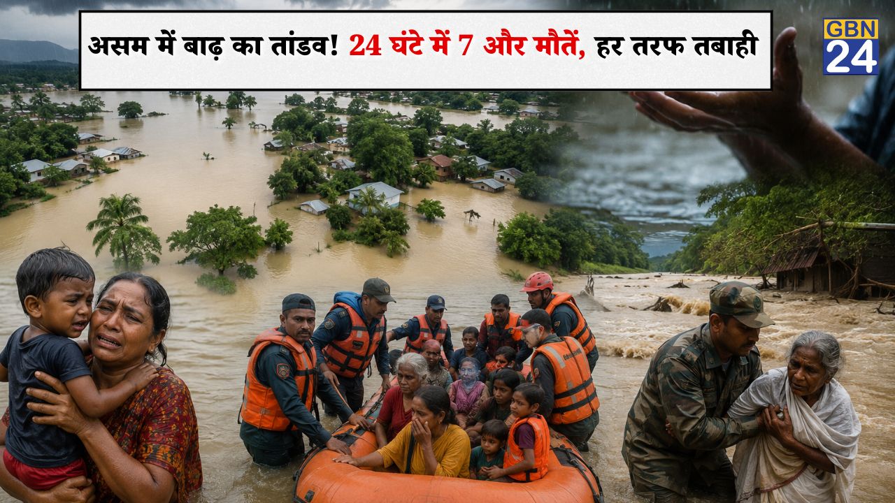 असम में बाढ़ का कहर: 7 जिलों में हालात गंभीर, 24 घंटे में 7 और मौतें, मृतकों की संख्या 75 पहुंची