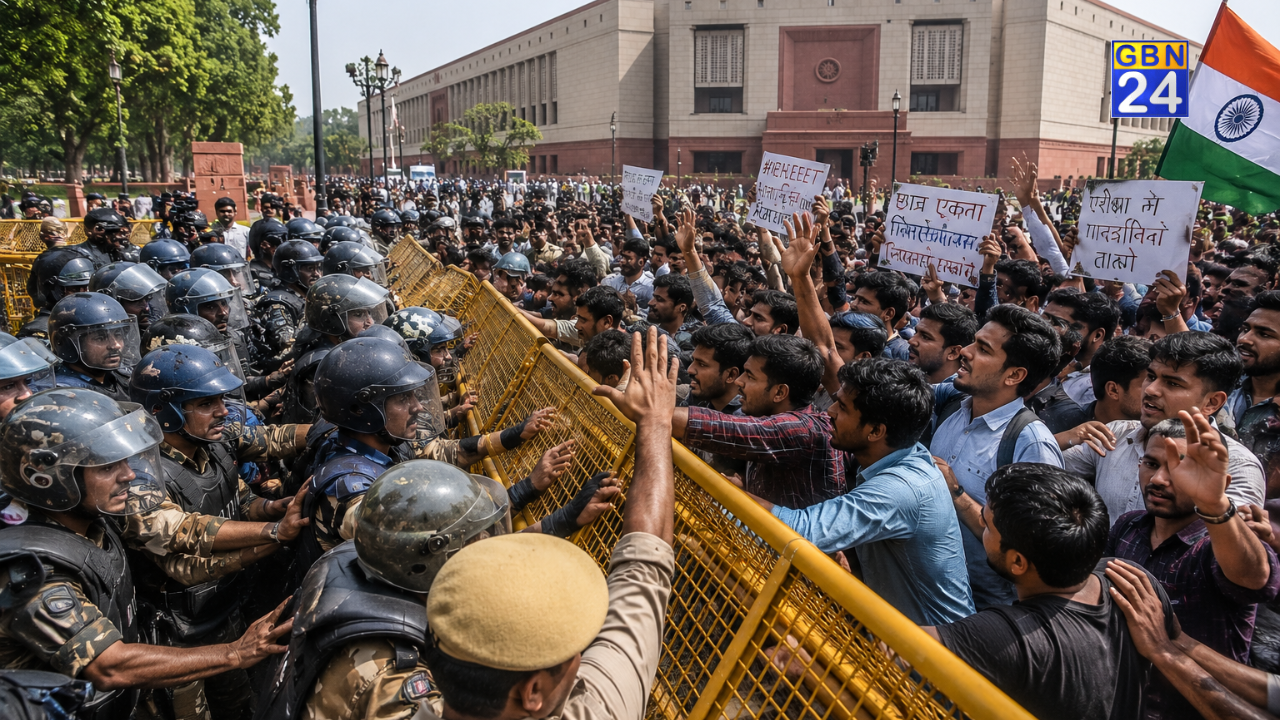 संसद की ओर बढ़ रहे प्रदर्शनकारियों और RAF के बीच झड़प, दिल्ली पुलिस ने अफवाहों से बचने की अपील की